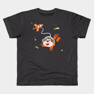 Space monkey or astronaut in a space suit with cartoon style Kids T-Shirt